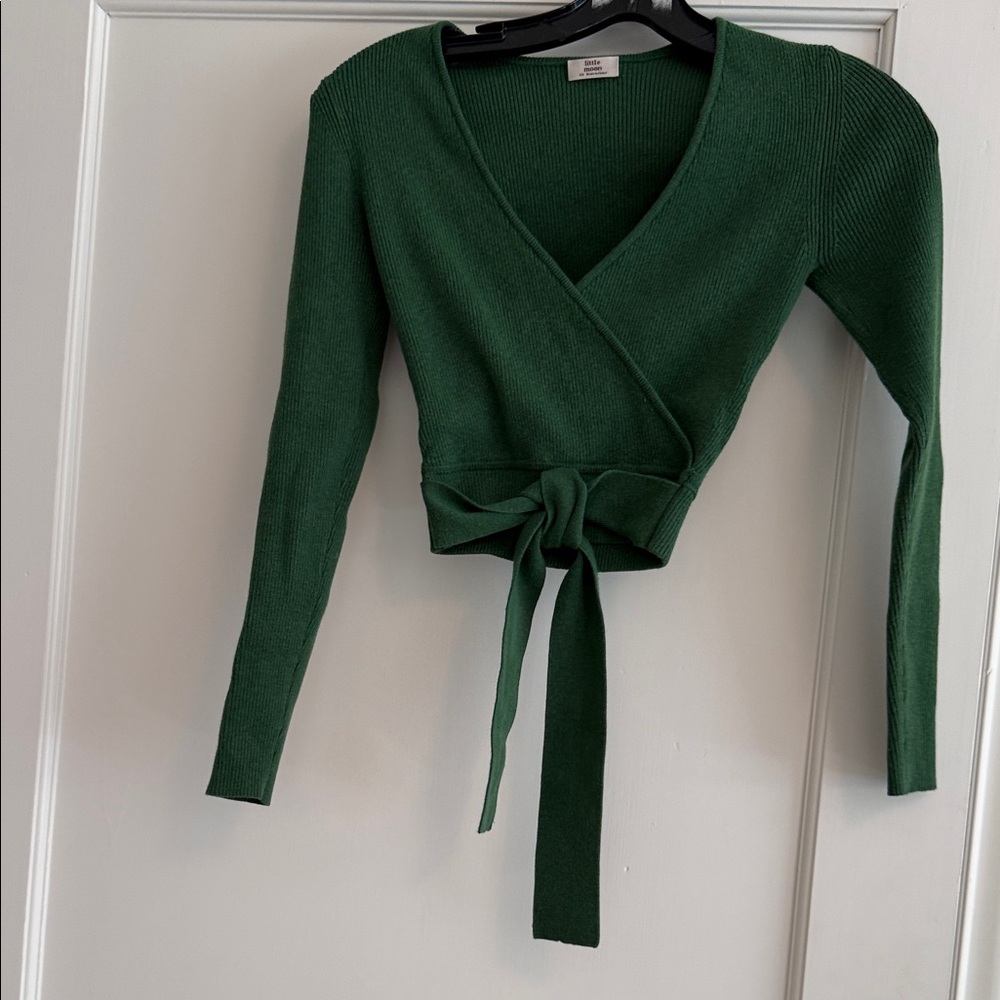 Green Wrap Sweater